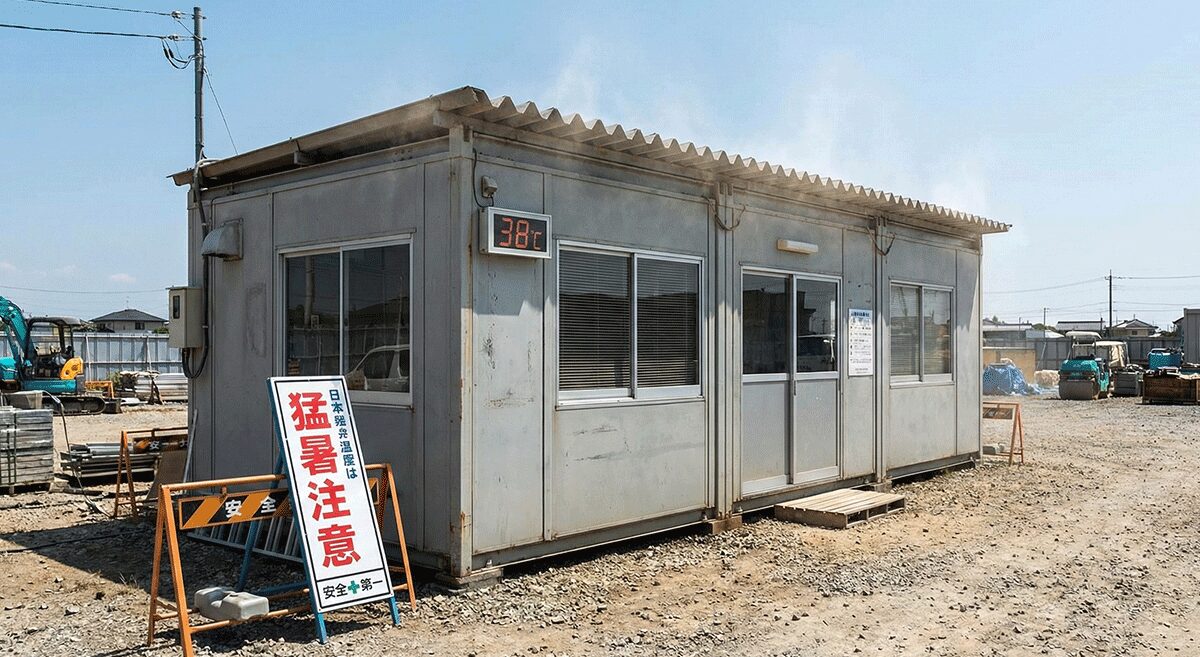 夏場の建設現場プレハブの過酷な環境