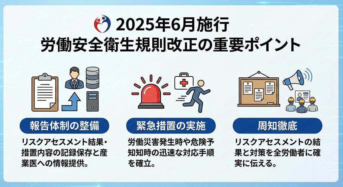 2025年6月施行-労働安全衛生規則改正の3つのポイント