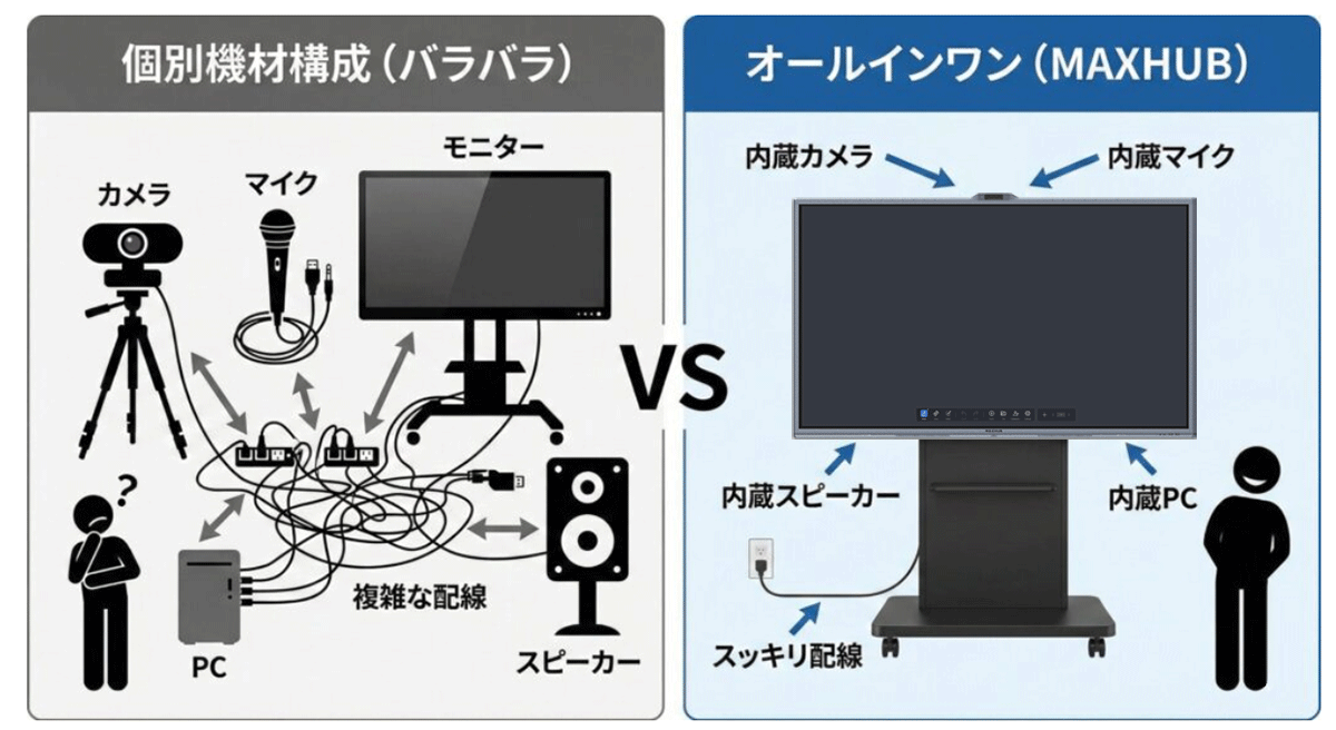 MAXHUB_1_「個別機材での最適化」か「オールインワン」か