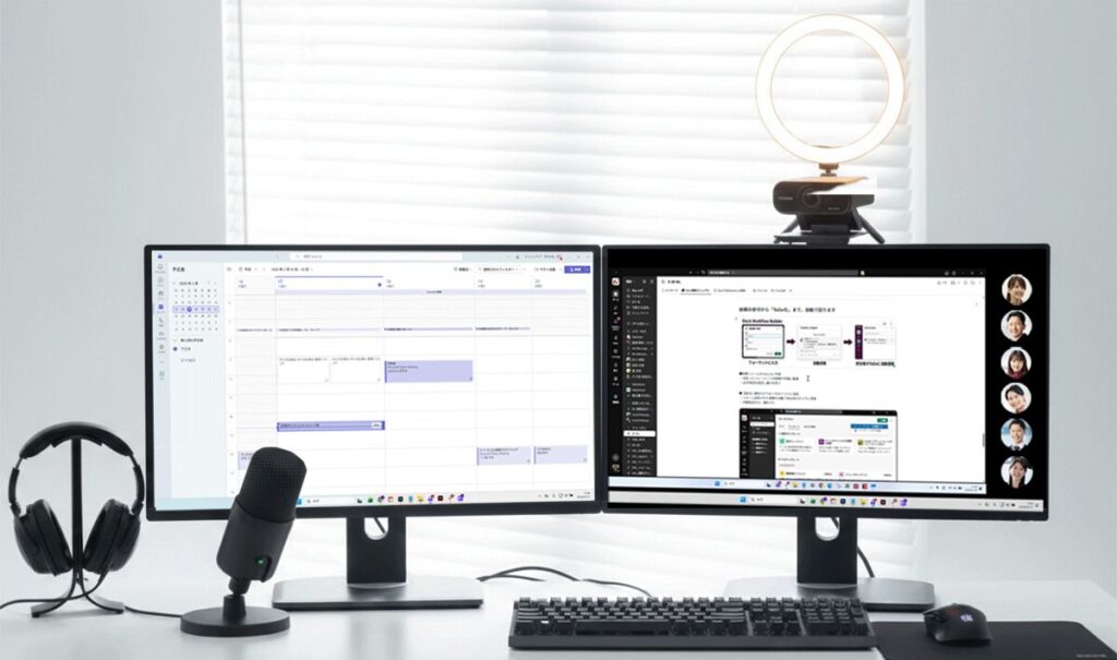 2026年のWeb会議に最適化された、機能的でプロフェッショナルなデスク環境の例