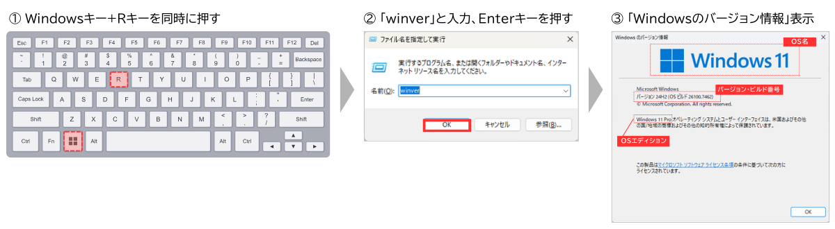 お使いのパソコンのOSの確認方法